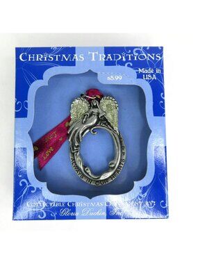 Angel Memorial Picture Frame Christmas Ornament Always in Our Hearts Glitter